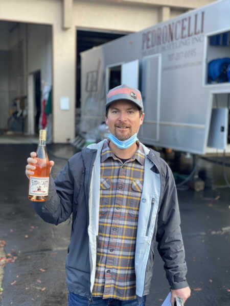 matt with bottle of rose